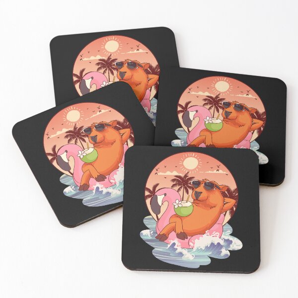Item preview, Retro 80s 90s Flamingo Pool Men Kids Women Funny Capybara designed and sold by KsuAnn.