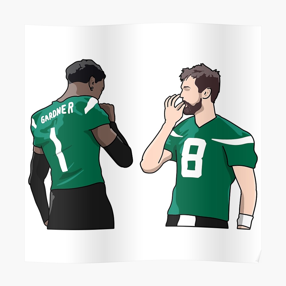 Aaron Rodgers and Sauce Gardner Handshake New York T-Shirt (Small, Black)