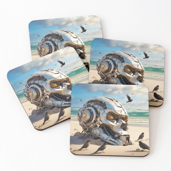 Item preview, Destroyed Mechanical Head in the beach designed and sold by WELCRAFT.