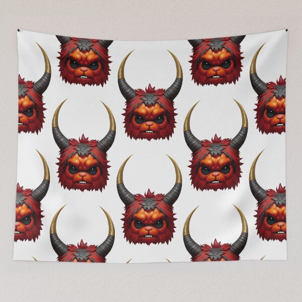 Item preview, Red angry dog with horns designed and sold by MadinaFatt.