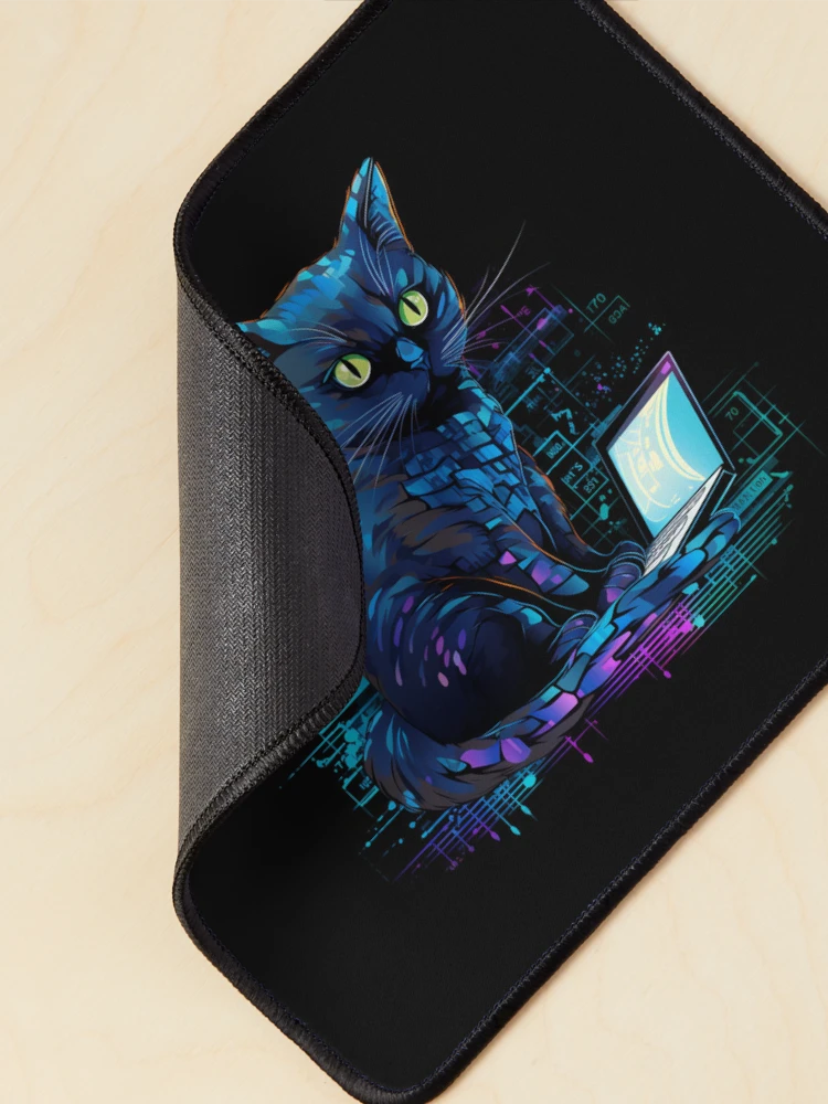 Thumbnail 2 of 5, Mouse Pad, Cat hacker, Programmer coder - developer programming coding designed and sold by Mateusz Majcherek.