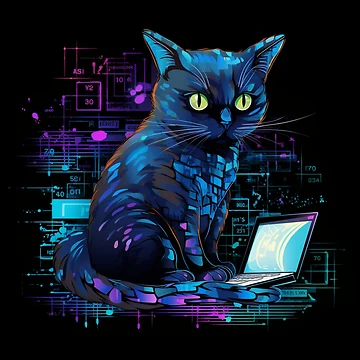 Artwork thumbnail, Cat hacker, Programmer coder - developer programming coding by Mateusz Majcherek