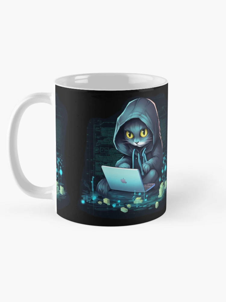 Thumbnail 5 of 6, Coffee Mug, Cat hacker, Programmer coder - developer programming coding designed and sold by Mateusz Majcherek.