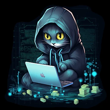 Artwork thumbnail, Cat hacker, Programmer coder - developer programming coding by Mateusz Majcherek