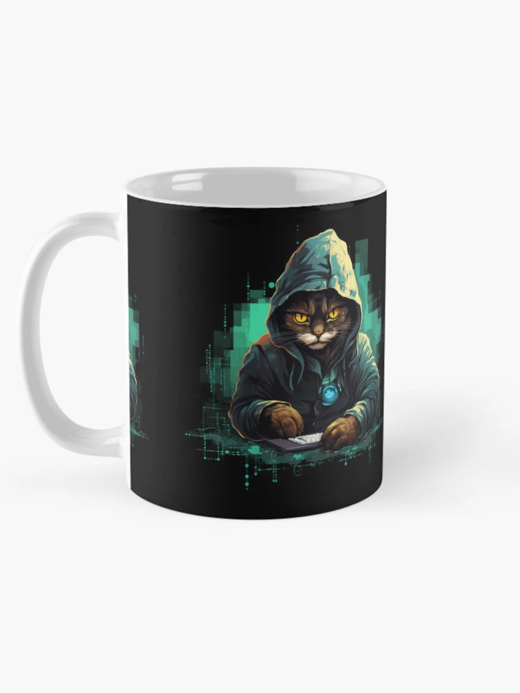 Thumbnail 5 of 6, Coffee Mug, Cat hacker, Programmer coder - developer programming coding designed and sold by Mateusz Majcherek.