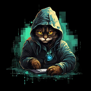 Artwork thumbnail, Cat hacker, Programmer coder - developer programming coding by Mateusz Majcherek