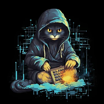 Artwork thumbnail, Cat hacker, Programmer coder - developer programming coding by Mateusz Majcherek