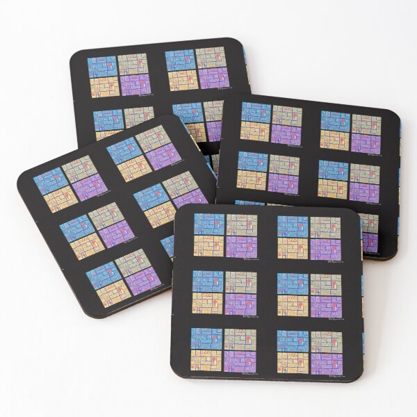 Item preview, Geometric abstract called 4 Squared on black designed and sold by Dorothea Neumann.
