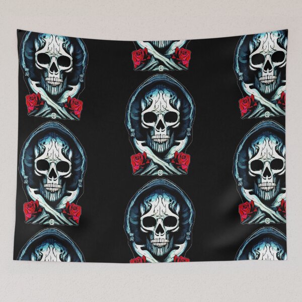 Item preview, Artistic skull with two red roses designed and sold by FlowerandDesing.