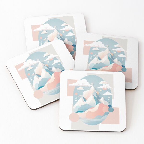 Item preview, Overlapping mountain landscape graphics  pastel colors designed and sold by Piano-pn.
