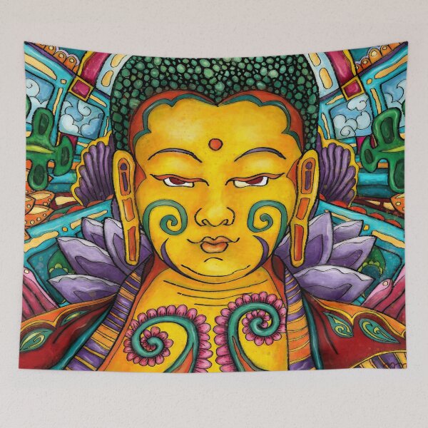 Item preview, Modern Buddha pop art painting, Colorful meditation designed and sold by NadiaChevrel.