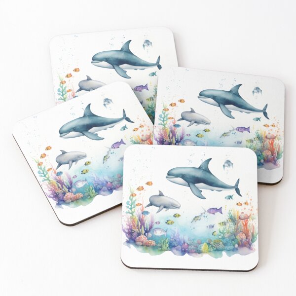 Item preview, Ocean Friends water colour white background designed and sold by Superann8.