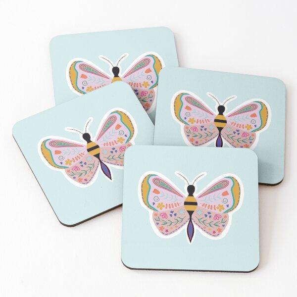 Item preview, Butterfly with Scandinavian florals designed and sold by EricaHarwig.