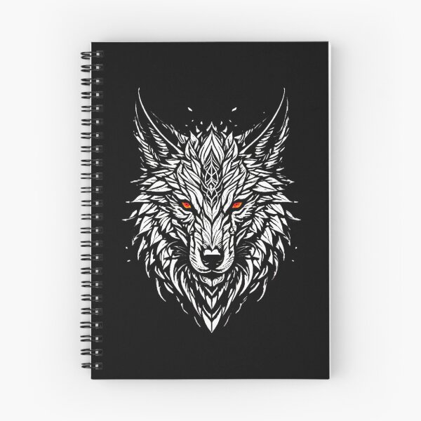 Item preview, White sketch of a magical bad wolf designed and sold by FlowerandDesing.