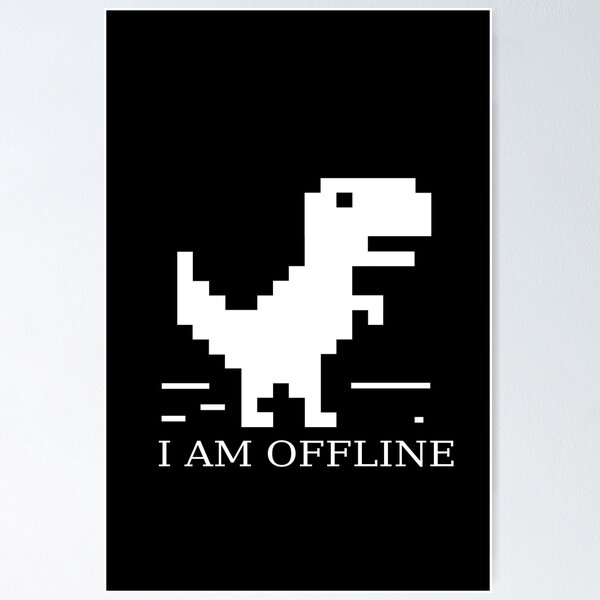 Night Offline T-Rex Game - Google Dino Run Poster for Sale by