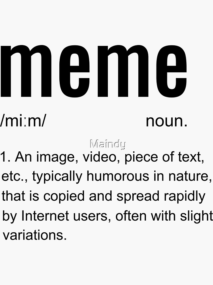 "Meme Definition" Sticker for Sale by Maindy Redbubble