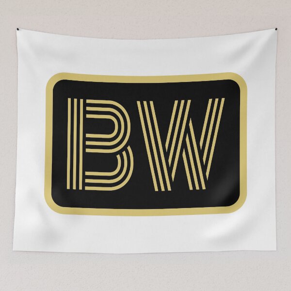 Aperçu de l'œuvre BW Initiales Lettres Géométriques Dorées créée et vendue par Jeallan Designs.