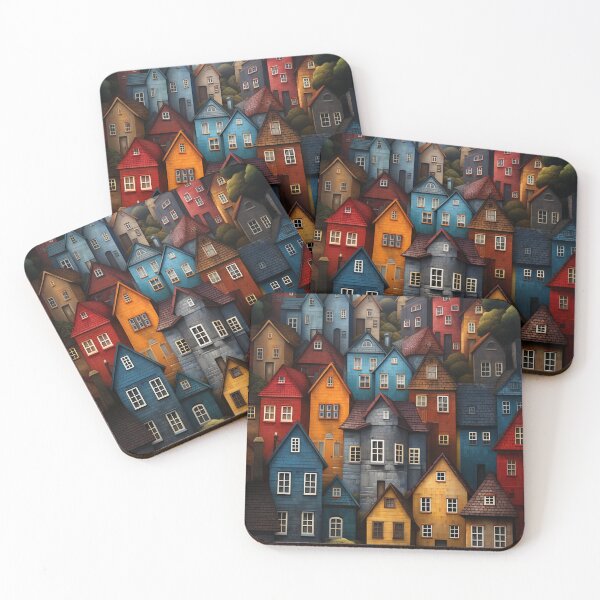 Item preview, Vibrant Town Aesthetic: Multicolored Houses in Town designed and sold by SuperSeries.