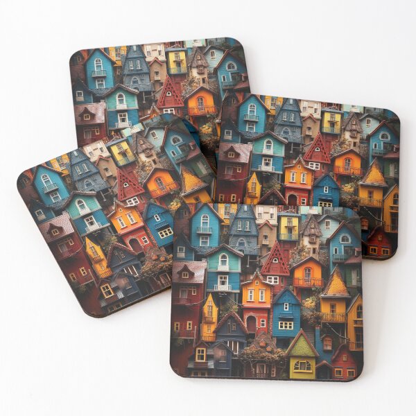 Item preview, Densely Packed Vibrant Tiny Houses: Village Charm in Color designed and sold by SuperSeries.