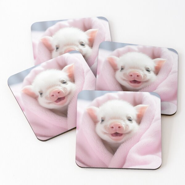 Item preview, Adorable Close-Up: Smiling Mini Pig in Vibrant Pink designed and sold by SuperSeries.
