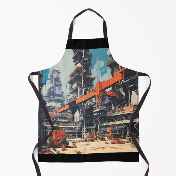 Item preview, Landscape of Factory Chimneys and Constructions with Emission into the Atmosphere and Clear Blue Sky designed and sold by Je-we.