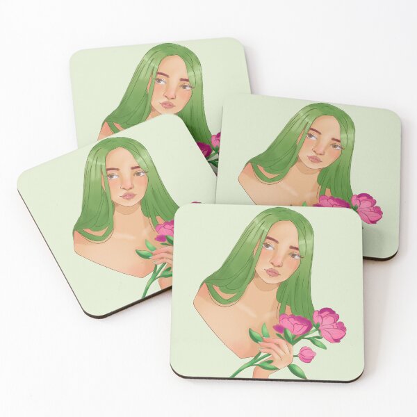 Item preview, Chica de pelo verde con flor designed and sold by Jyotirmayee Behera.