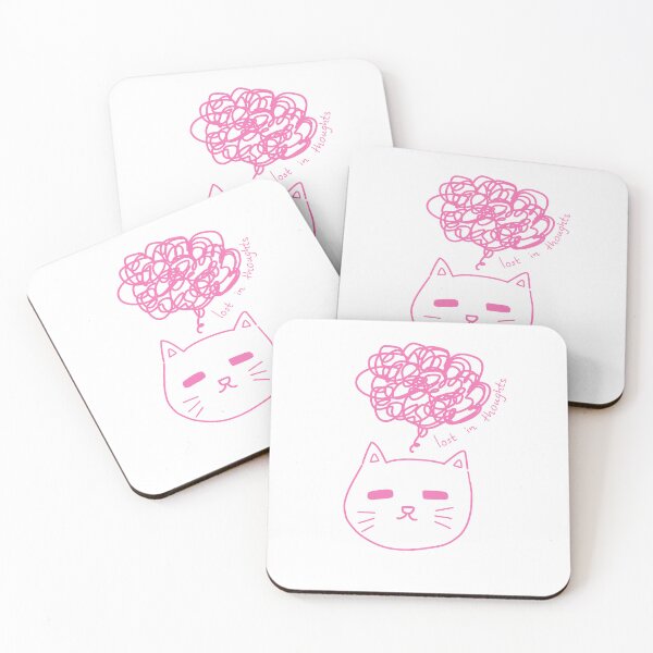 Item preview, Lost in thoughts cat (pink) designed and sold by JingArts.