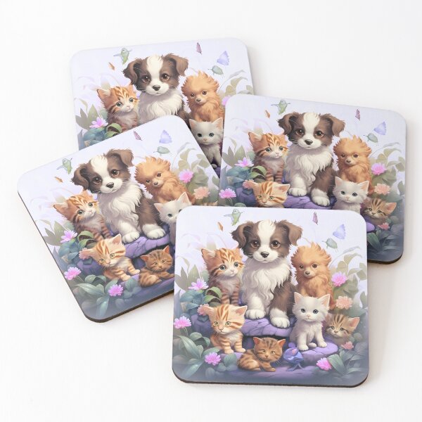Item preview, Cartoon cute puppy and kitten 02 designed and sold by Jamkub157.