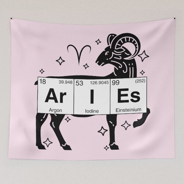 Item preview, Aries Sign Periodic Table Letters designed and sold by humnoo.
