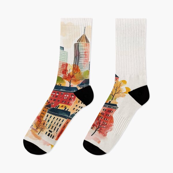 Item preview, Boston Autumn Aesthetic Vintage Architecture designed and sold by Lovegrass Prints.