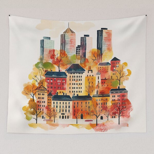 Item preview, Boston Autumn Aesthetic Vintage Architecture designed and sold by Lovegrass Prints.