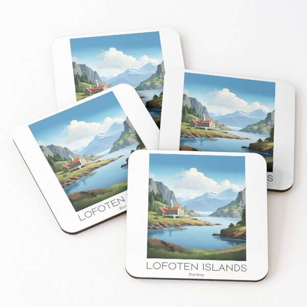 Item preview, A Vintage Travel Illustration of Lofoten Islands - Norway designed and sold by GoodOldVintage.