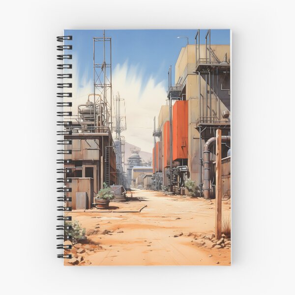 Artikelvorschau, Landschaft aus rostigen postapokalyptischen Industriegebietsgebäuden und Ödland entworfen und verkauft von Je-we.