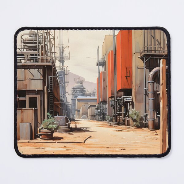 Item preview, Landscape of Rusty Post Apocalyptic Industrial Area Buildings and Wasteland designed and sold by Je-we.