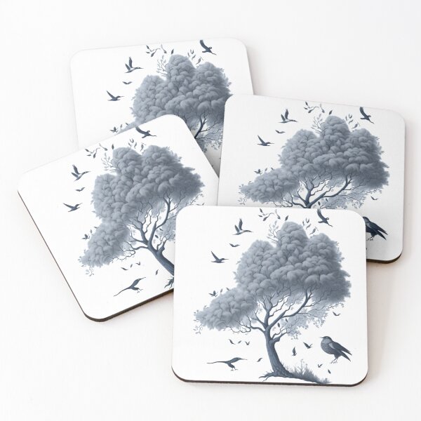 Item preview, Pencil drawing of trees and birds  designed and sold by Shadyshoo.