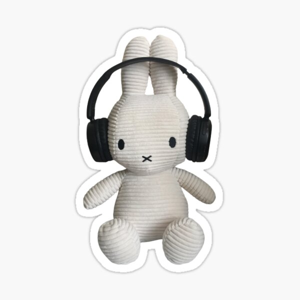 Miffy bunny with headphones  Sticker