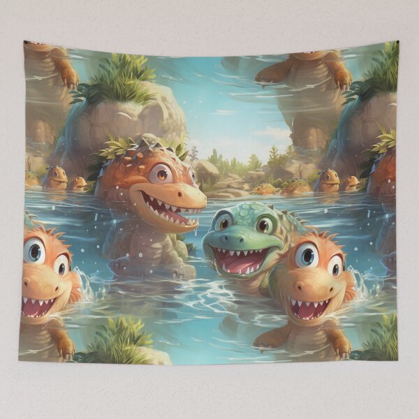 Item preview, Dino Dreams Come True Playful Dinosaur Illustrations designed and sold by pavenavach.