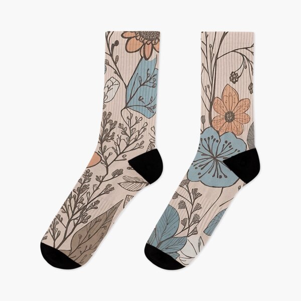 Item preview, Boho Pattern, Seamless pattern, Minimalist Pattern Flowers With Doodles, Muted colours, Cozy, Cute, Soft Lines designed and sold by chatzous.