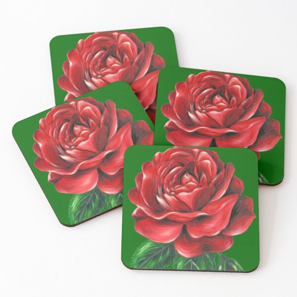 Item preview, Red Rose (dark green background) designed and sold by SandraWarmerdam.