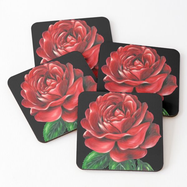 Item preview, Red Rose on Black Background designed and sold by SandraWarmerdam.
