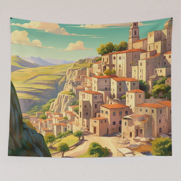 Item preview, A Vintage Travel Illustration of Matera - Italy designed and sold by GoodOldVintage.