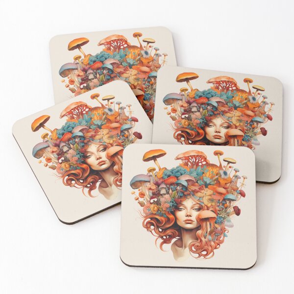 Item preview, Psychedelic Groovy Fantasy Mushroom Woman designed and sold by MyThirdFavorite.