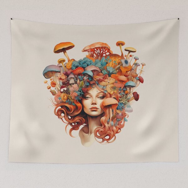 Item preview, Psychedelic Groovy Fantasy Mushroom Woman designed and sold by MyThirdFavorite.
