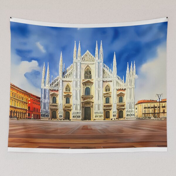 Item preview, Milano Duomo Cathedral of Milan City Italy Ultra Realistic Watercolor Artwork designed and sold by deepakrode7.