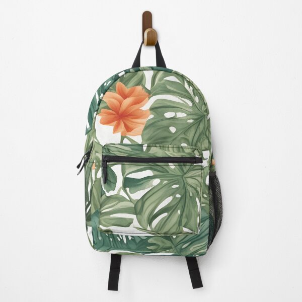 Item preview, Green Red Monstera Leaves Pattern designed and sold by the-cc.