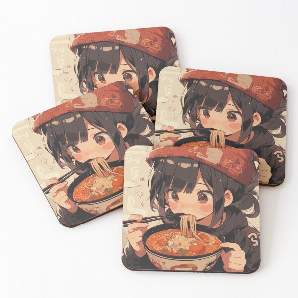Item preview, Chica anime comiendo ramen designed and sold by peterwest.