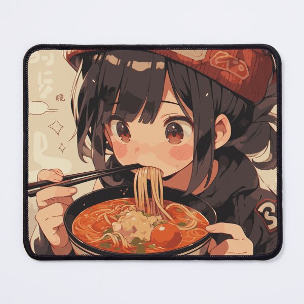 Item preview, Anime girl eating ramen designed and sold by peterwest.