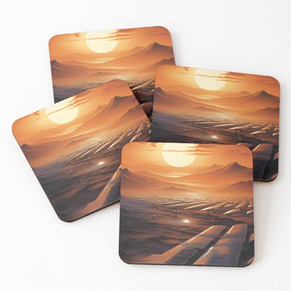 Item preview, Landscape of a Field of Solar Panels in a Desert Area Against the Backdrop of Sunset designed and sold by Je-we.
