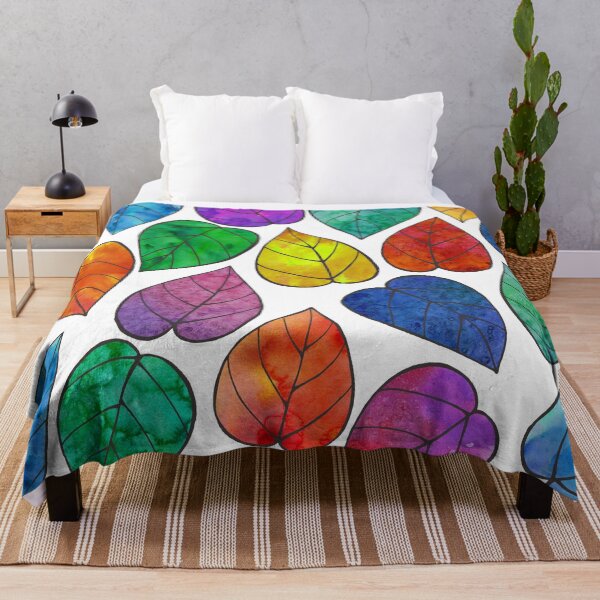 Item preview, Vibrant summer leaves watercolor print designed and sold by likapix.