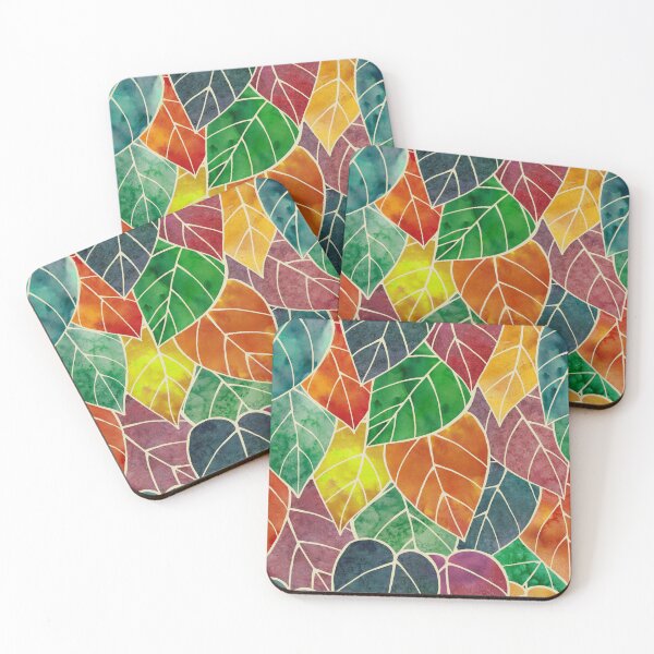 Item preview, Watercolor autumn leaves print designed and sold by likapix.